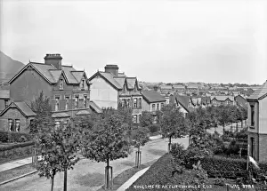 Prints of Kingsmere Av, Cliftonville Gdns. - an elevated view of a residential street. (Location: Northern Ireland: County Antrim: Belfast). Date: circa early 1900s Aerial View Prints: Early 20th Century Print of Kingsmere Av, Belfast