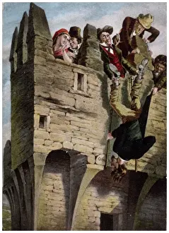 Blarney Castle Prints: Print of Kissing the Blarney Stone