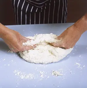 Bread Dough Preparation Prints: Kneading Bread Dough