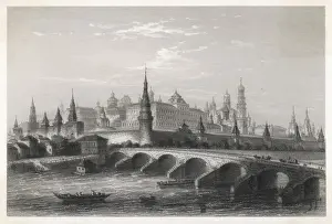 Russian Architecture Images Prints: Kremlin River Moskva