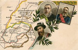 Kruger, Joubert and Cronje with map of South Africa Kruger, Joubert and Cronje with map of South Africa