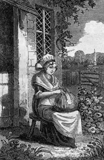 Historical Textile Industry Prints: Lacemaker 1827