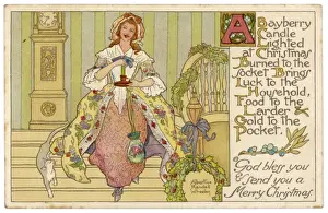 Christmas Candle Prints: Lady and Candle