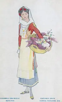 Print of a Lady from Corfu, Greece