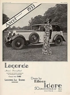 Lagonda advertisement, 1933 and Idare dress Lagonda advertisement, 1933 and Idare dress