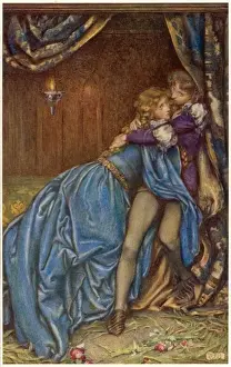 King Arthur Prints: Lancelot and Guinevere Print: A Final Moment Together