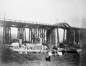 Landore Viaduct construction, near Swansea, South Wales Landore Viaduct construction, near Swansea, South Wales