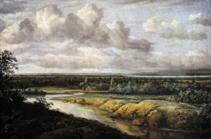 Landscape with a river, 1650-1655, by Philip de Koninck (161 Landscape with a river, 1650-1655, by Philip de Koninck (161
