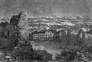 Landscape view of Dudleys iron works. Showing the pollution Landscape view of Dudleys iron works. Showing the pollution
