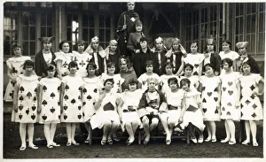 Large group of French Schoolgirls dressed as a deck of cards Large group of French Schoolgirls dressed as a deck of cards