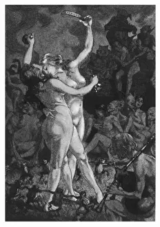 Lascivious Dance Print: Two Witches Dancing at a Basque Country Sabbat