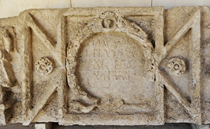 Latin inscription, limestone. Shuni. Roman period, 2nd centu Latin inscription, limestone. Shuni. Roman period, 2nd centu