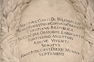 Latin inscription on the pedestal of the statue of Marshal J Latin inscription on the pedestal of the statue of Marshal J