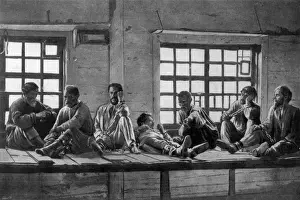 Russian Convicts in Siberia Prison Print, 1898