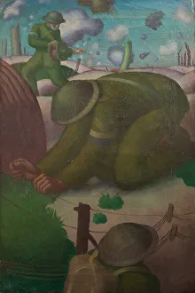 Laying Telephone Wire, by Colin Gill, WW1 Laying Telephone Wire, by Colin Gill, WW1