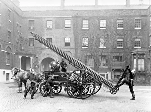 LCC- MFB horse drawn escape cart at drill-Southwark LCC- MFB horse drawn escape cart at drill-Southwark