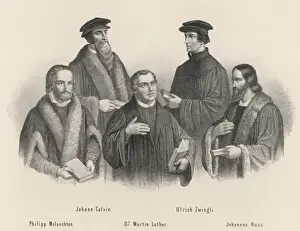 Martin Luther Prints: Five Leaders of the Reformation Print