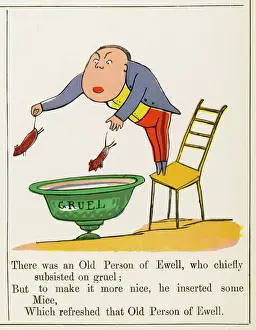 Edward Lear Prints: Edward Lear's Ewell Print: A Nonsense Rhyme Illustration