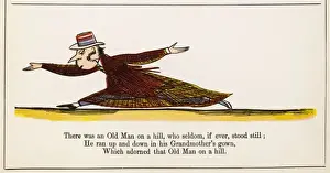 Print of an Old Man on a hill in a Grandmothers gown