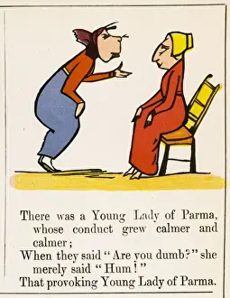 Edward Lear Prints: There was a Young Lady of Parma Print by Edward Lear