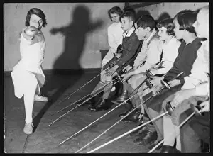 Fencing Prints: 1930s Children's Fencing Lesson Print