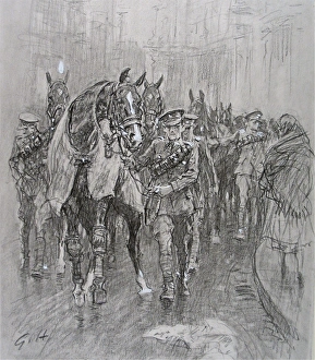 Led along the street in a long string of horses Led along the street in a long string of horses