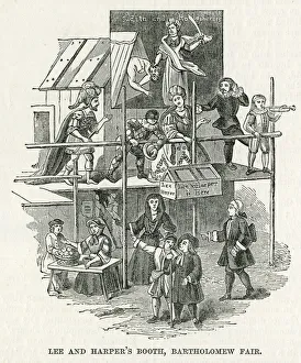 Lee and Harper's theatre booth, Bartholomew Fair, London Lee and Harper's theatre booth, Bartholomew Fair, London