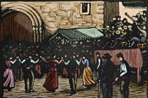 Lena (1899). Sardanas dancing with the cobla in a village s Lena (1899). Sardanas dancing with the cobla in a village s