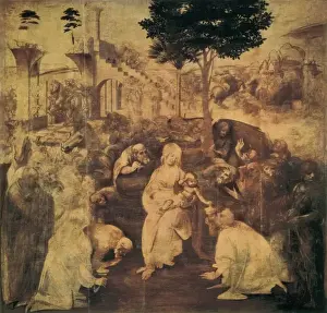 Leonardo Da Vinci Prints: Leonardo da Vinci's Adoration of the Magi Print, 1481-82