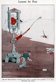 Heath Robinson Prints: Lessons by Post, The New Heath Robinson Swimming Post, Print