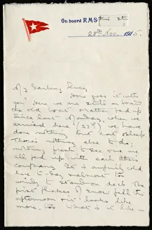 Letter from on board RMS Olympic, White Star Line, WW1 Letter from on board RMS Olympic, White Star Line, WW1