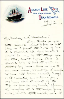 Letter from on board the steamer Transylvania, WW1 Letter from on board the steamer Transylvania, WW1