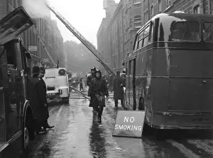 Vintage Fire Brigade Photos Prints: LFB major control unit in operation at a fire