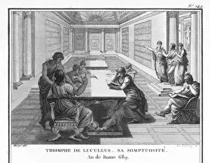 Prints of The library of Lucullus, general and statesman, known for his lavish lifestyle Classical Architecture Prints: Print of The Library of Lucullus, a lavish Roman interior