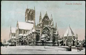 Prints of Lincoln Cathedral in the snow Lincolnshire Prints: Lincoln Cathedral Print in Snow