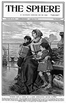 WWI Liner Approaching British Waters Print, 1917