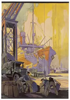 Transport History Photos Prints: Liner in Harbour