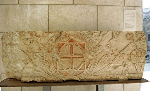 Lintel, limestone. Shivta, southern church. Byzantine period Lintel, limestone. Shivta, southern church. Byzantine period