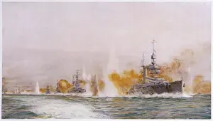 HMS Lion Leads into Battle Print