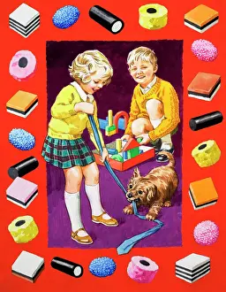 Children Prints: Liquorice Allsorts Print by Frank Newbould