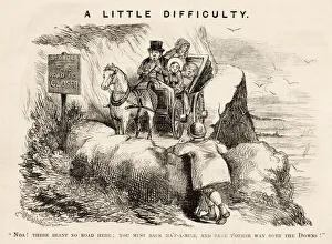 A little difficulty. A family in a carriage get into trouble when they find A little difficulty. A family in a carriage get into trouble when they find