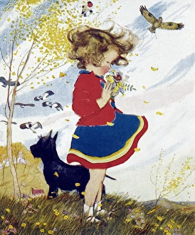 Little girl with butterfly by Muriel Dawson Little girl with butterfly by Muriel Dawson