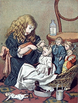 Little Girl Playing with her Dolls, 1888 Little Girl Playing with her Dolls, 1888