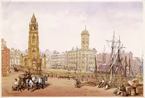 Prints of Liverpool: St Nicholas Church and Telegraph Tower Merseyside Prints: Liverpool Print: St Nicholas Church and Telegraph Tower