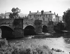 Llanfaes Bridge Print, River Usk, Brecon, Wales 1960s