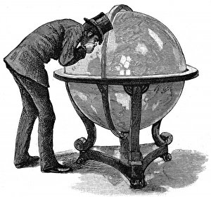 Lloyds Underwriter examining a globe, 1886 Lloyds Underwriter examining a globe, 1886
