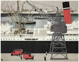 Vintage Dock Scene Prints: Loading mails at the docks in London