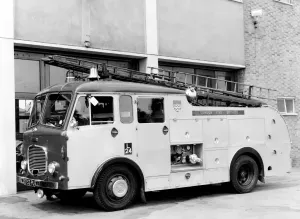 Prints of The GLC-LFB was created on 1 April 1965. A series of photos was commissioned of each type of fire engine, either within or absorbed into the enlarged London Fire Brigade Fire Brigade Prints: Dual Purpose Pump Fire Engine Print, 1965