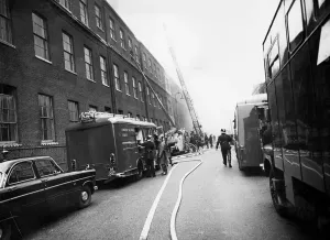 Firefighter Prints: London Fire Brigade at Eversholt House Fire Print
