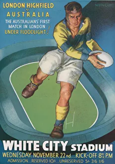 London Highfield v. Australia rugby advertisement London Highfield v. Australia rugby advertisement
